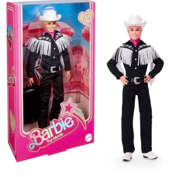 NEW Barbie The Movie Ken Doll Wearing Black and White Western Outfit *RARE